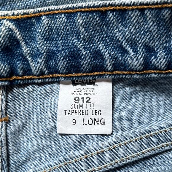 Vintage Levi's 912 Jeans Womens 9 Long Medium Wash Denim Slim Fit Tapered 90s - Picture 7 of 13